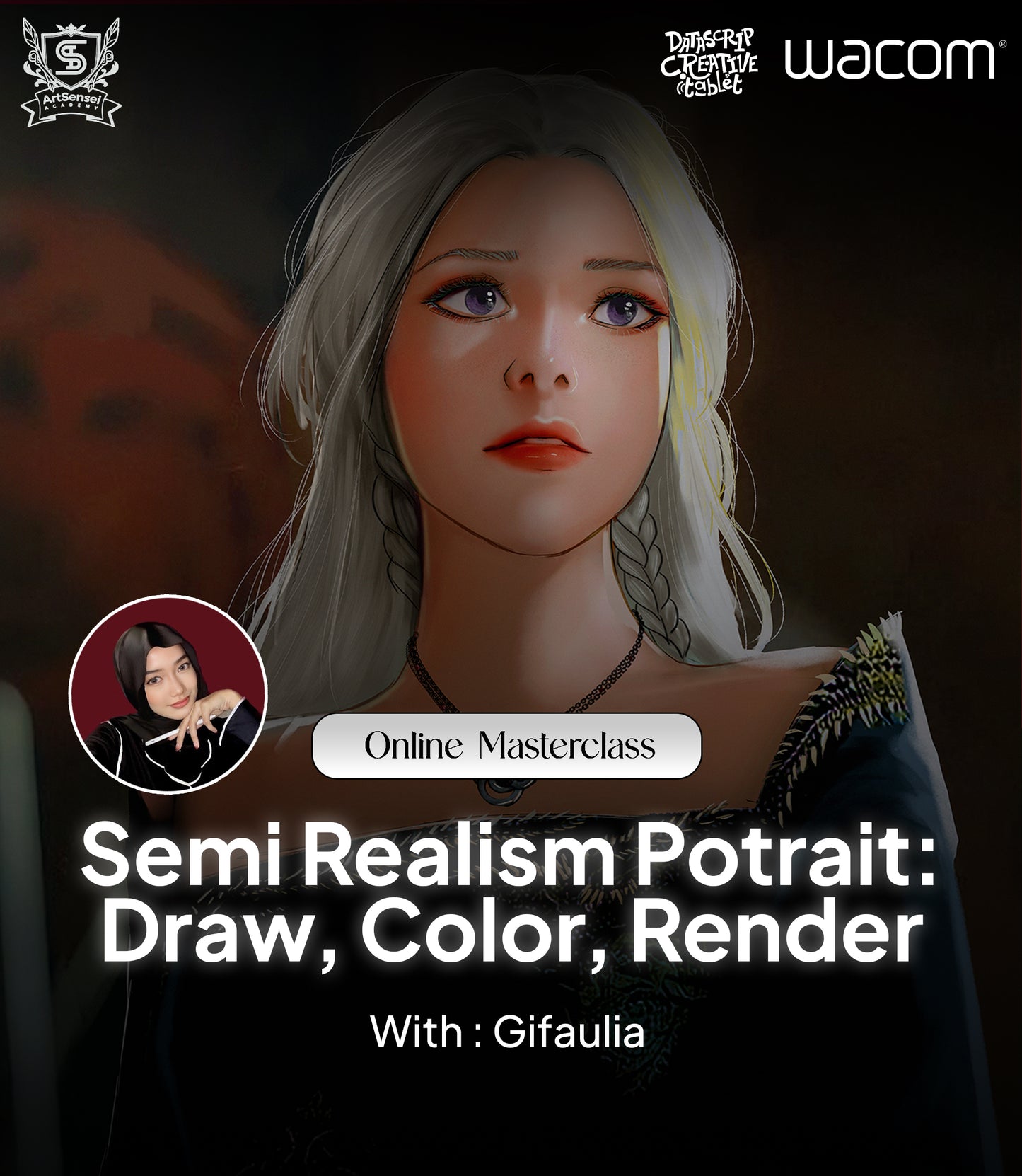 Digital Semi Realism Portrait Drawing & Painting Masterclass